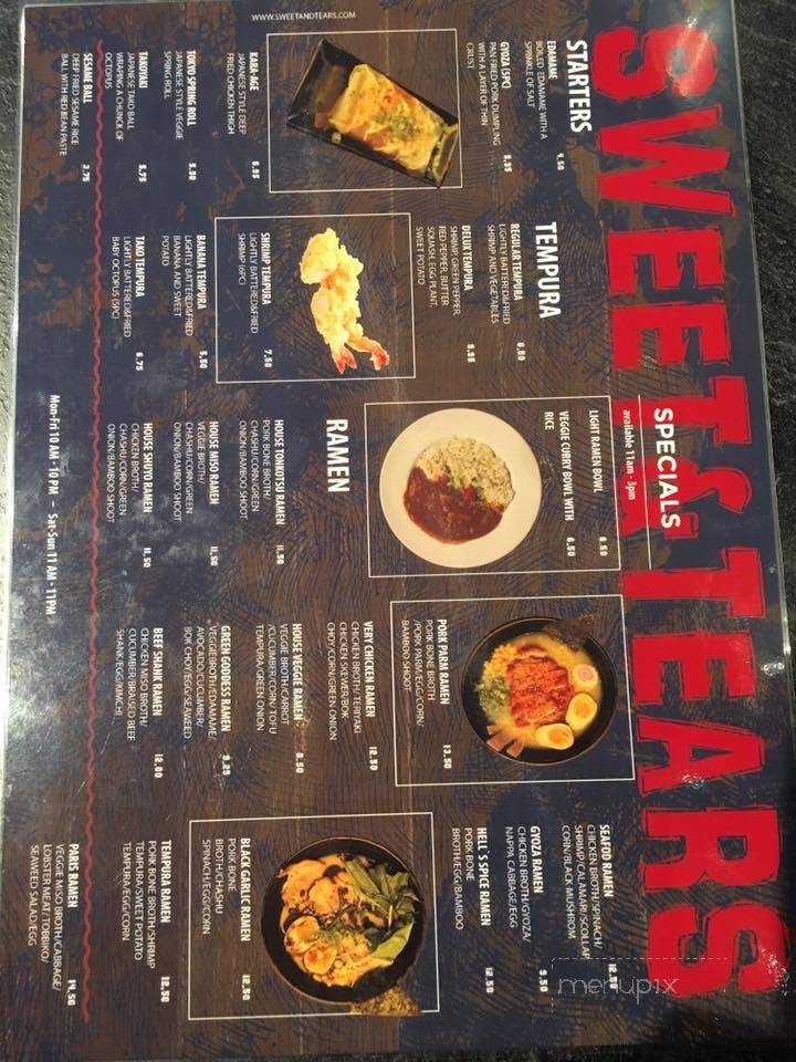 Sweet &Tears Teahouse and Dessert - Halifax, NS menu_pic