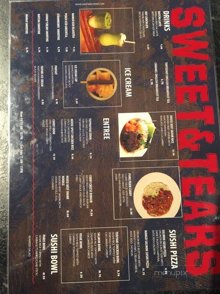 Sweet &Tears Teahouse and Dessert - Halifax, NS menu_pic
