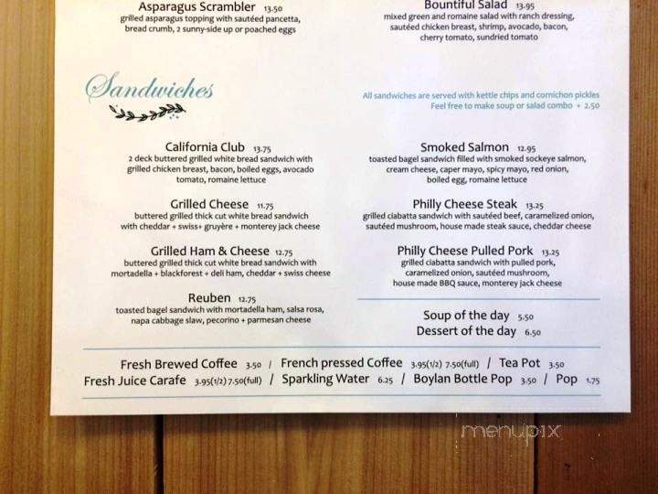 Table 153 - North Vancouver, BC menu_pic