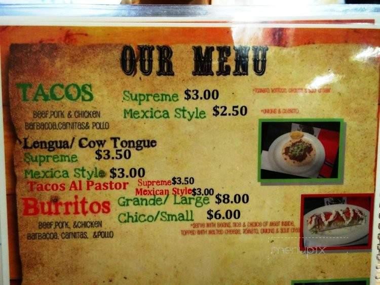 Tacos Tony - Leamington, ON menu_pic