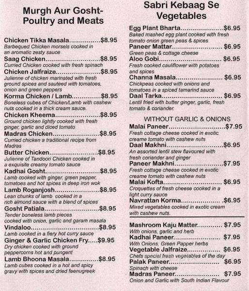Tanjore Catering - Scarborough, ON menu_pic