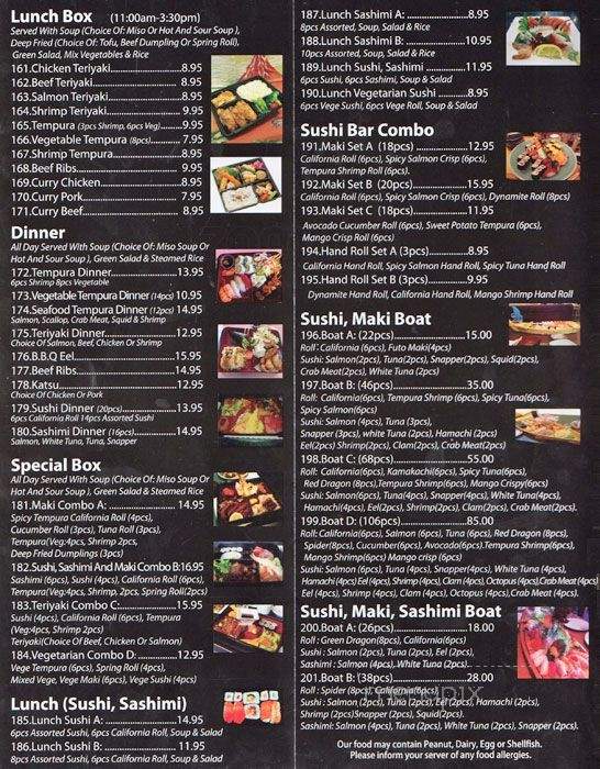 Ten Sushi Buffet - Ottawa, ON menu_pic