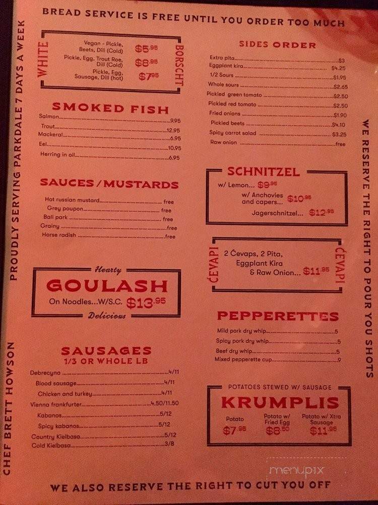 Tennessee - Toronto, ON menu_pic
