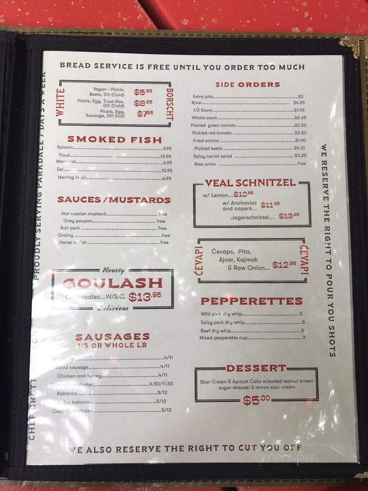 Tennessee - Toronto, ON menu_pic