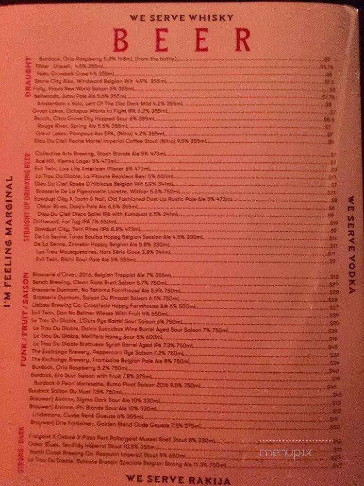 Tennessee - Toronto, ON menu_pic