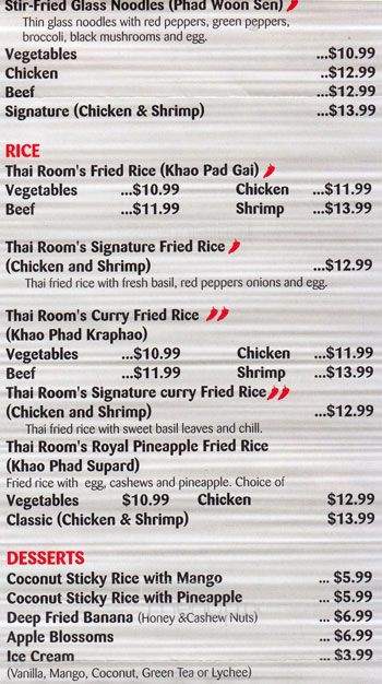 Thai Room - Toronto, ON menu_pic