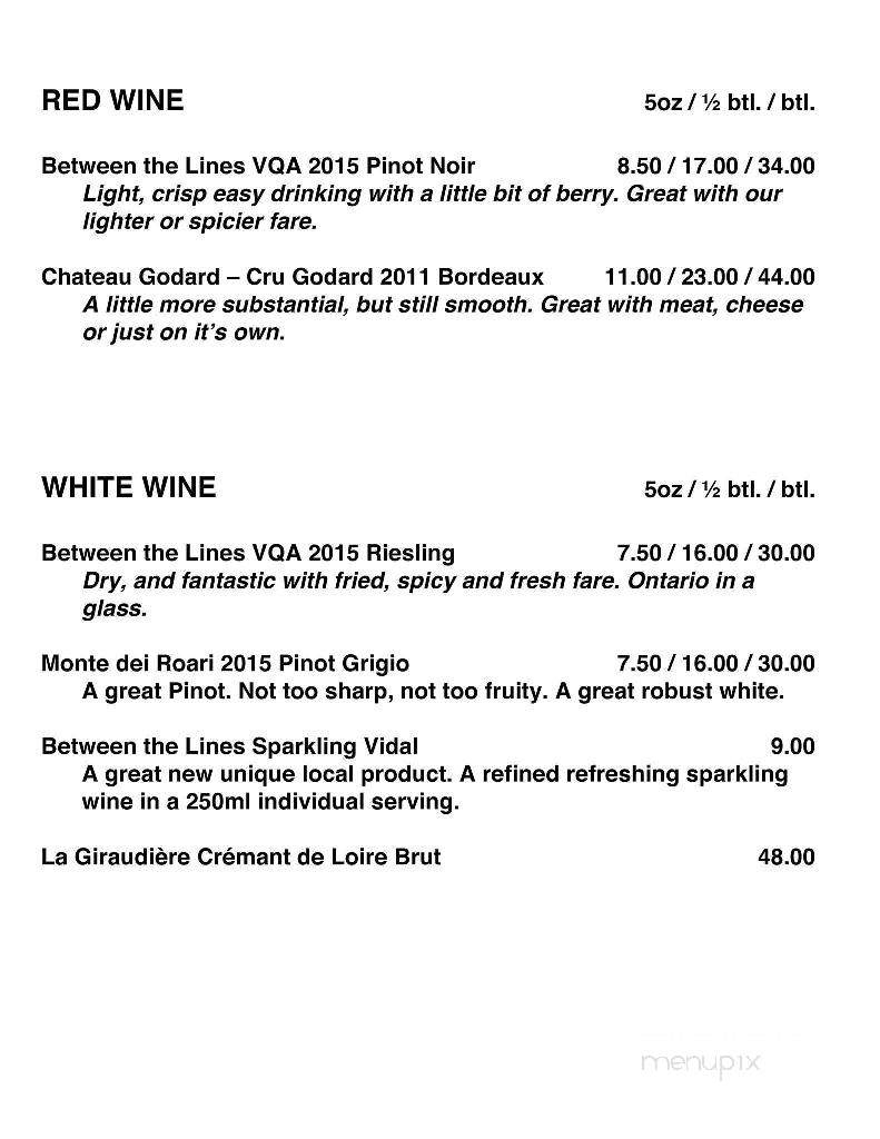 The Bicycle Cafe - Flesherton, ON menu_pic