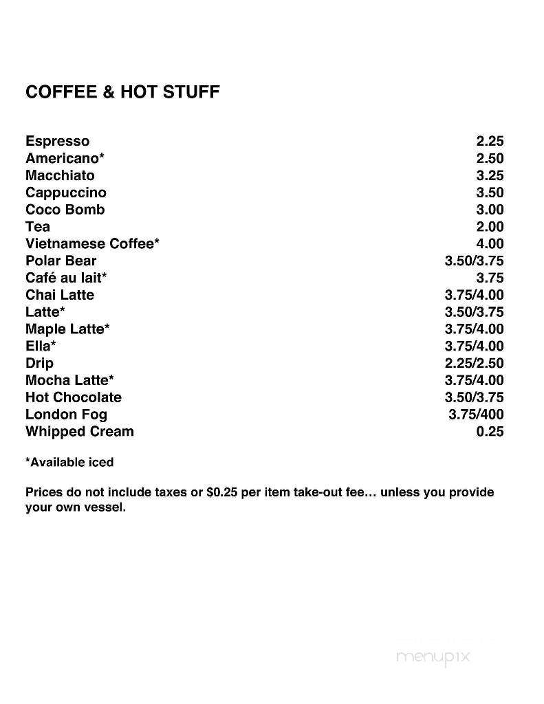 The Bicycle Cafe - Flesherton, ON menu_pic