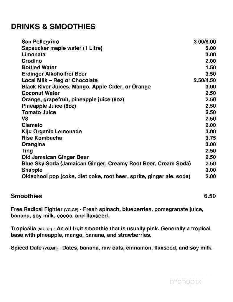 The Bicycle Cafe - Flesherton, ON menu_pic