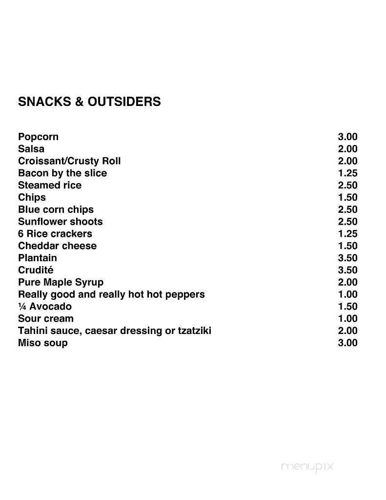 The Bicycle Cafe - Flesherton, ON menu_pic