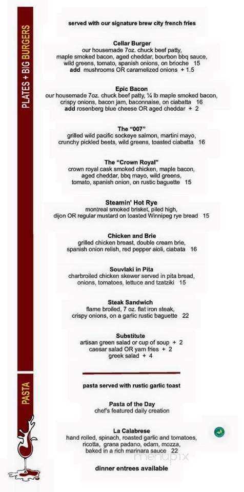 The Cellar Wine Bar - Penticton, BC menu_pic