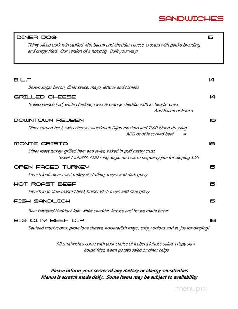 The Downtown Diner - Fort Saskatchewan, AB menu_pic