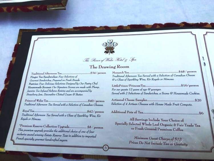 The Drawing Room, Prince of Wales - Niagara-on-the-Lake, ON menu_pic