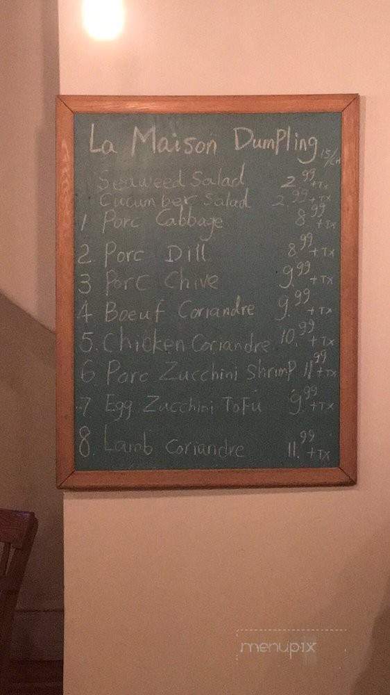 The Dumpling Hut - Montreal, QC menu_pic