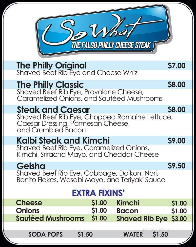 The Falso Philly Cheese Steak & Bubble Tea Drinks - Vancouver, BC menu_pic