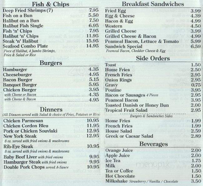 The Pit Stop Family Restaurant - North York, ON menu_pic