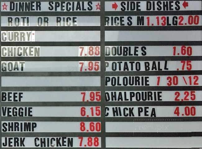 The Roti House - Pickering, ON menu_pic