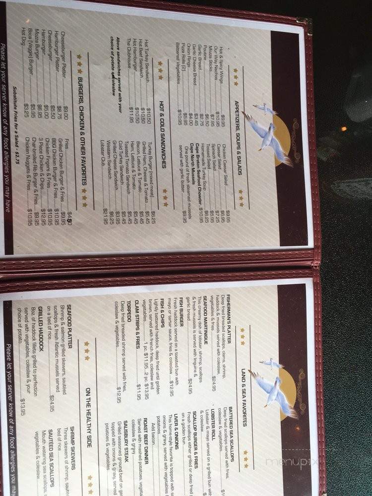 The Seagull Restaurant - Ingonish, NS menu_pic