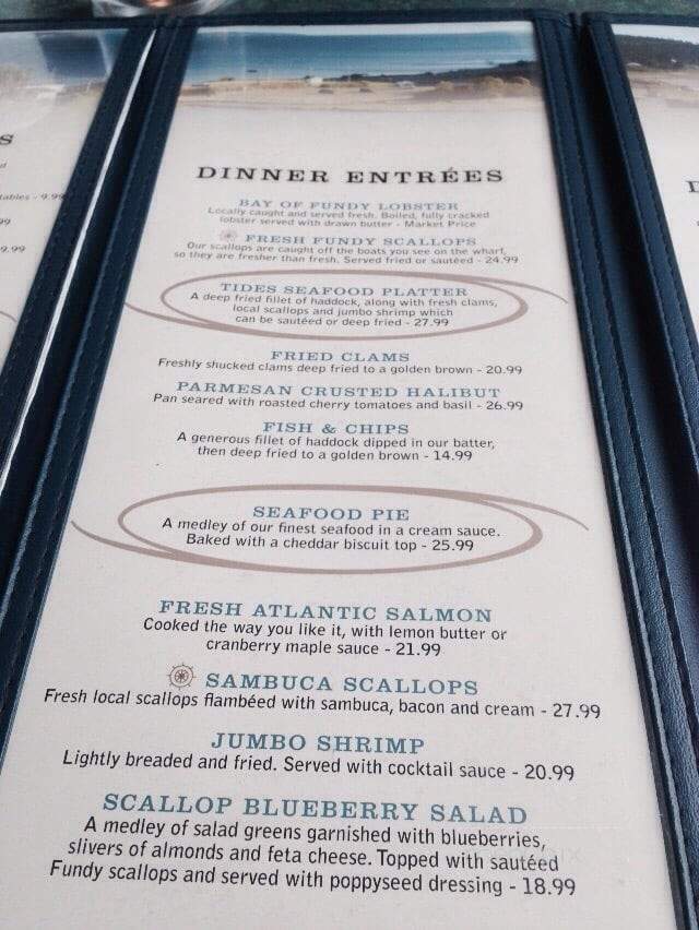Tides Restaurant - Alma, NB menu_pic