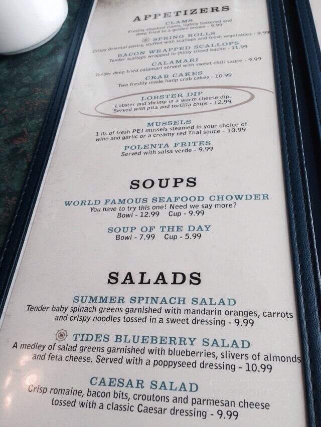 Tides Restaurant - Alma, NB menu_pic