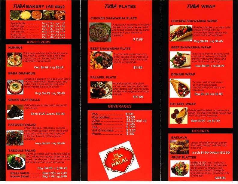 Tuba - Airdrie, AB menu_pic