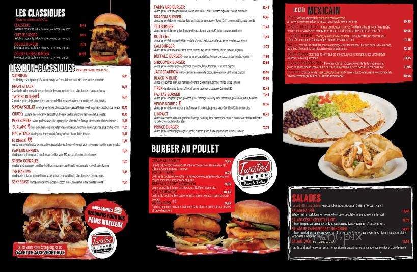 Twisted Burger - Saint-Lambert, QC menu_pic