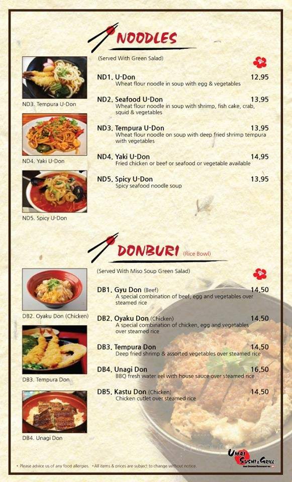 Umai Sushi & Grill - Squamish, BC menu_pic