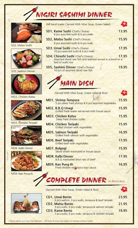 Umai Sushi & Grill - Squamish, BC menu_pic