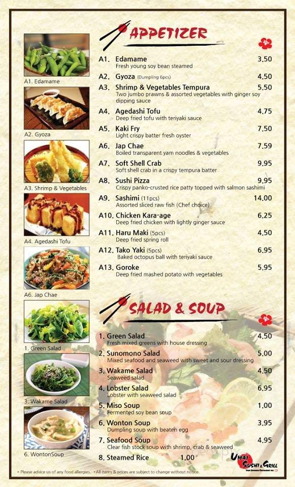 Umai Sushi & Grill - Squamish, BC menu_pic