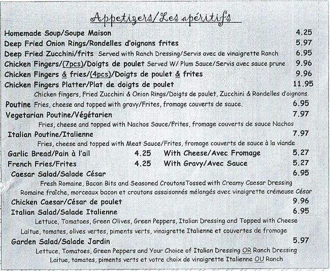 University Tavern - Ottawa, ON menu_pic
