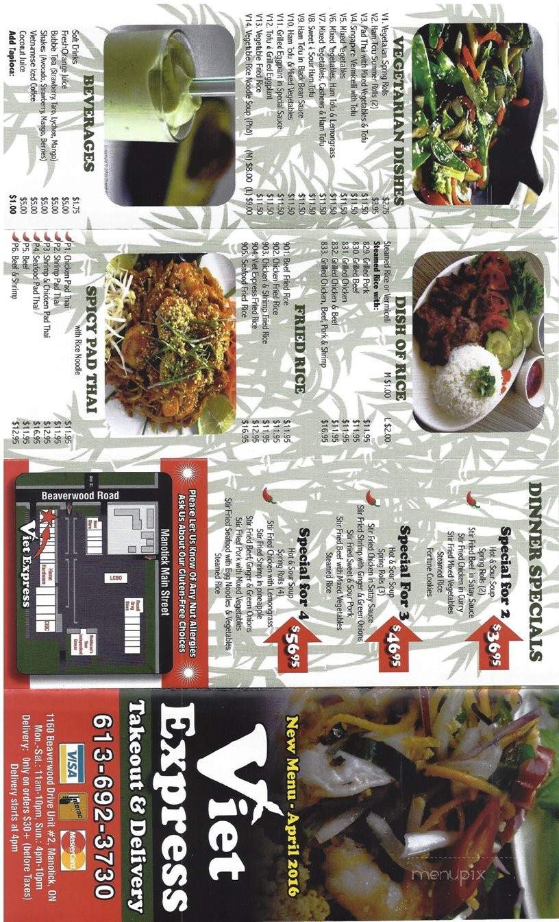Viet Express Take Out & Delivery - Ottawa, ON menu_pic