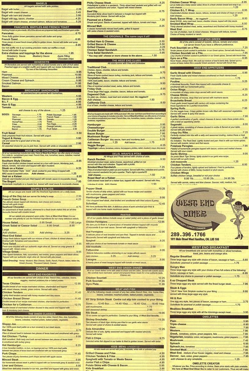 West End Diner - Hamilton, ON menu_pic