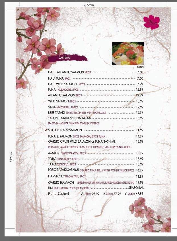 Won Japanese Restaurant - Gibsons, BC menu_pic