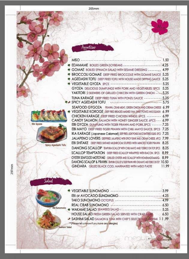 Won Japanese Restaurant - Gibsons, BC menu_pic