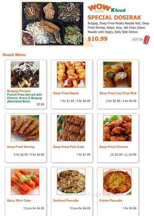 Wow K Food - Toronto, ON menu_pic
