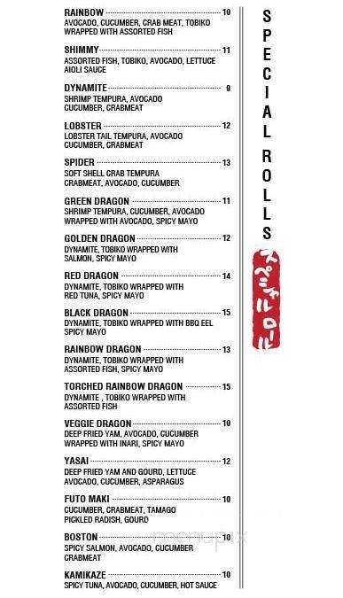 Yanagi Sushi - Toronto, ON menu_pic