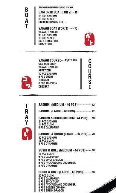 Yanagi Sushi - Toronto, ON menu_pic
