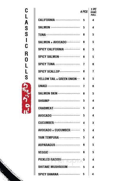 Yanagi Sushi - Toronto, ON menu_pic