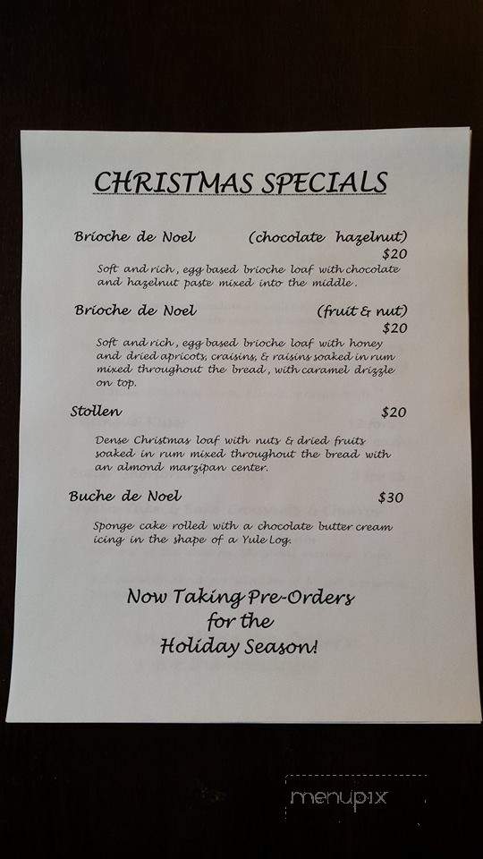 The French Oven Bakery - Victoria, BC menu_pic