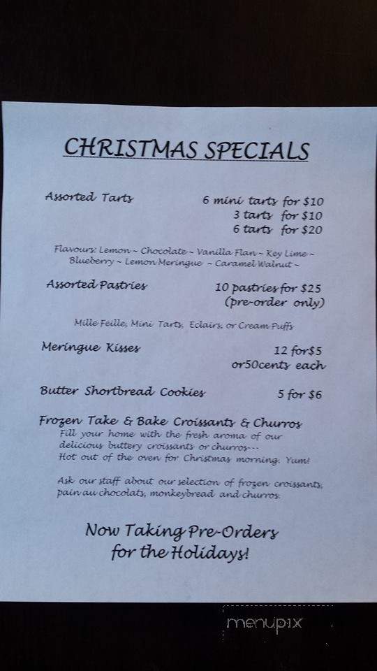 The French Oven Bakery - Victoria, BC menu_pic