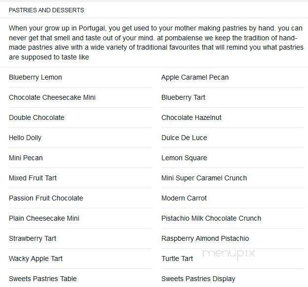 Pombalense Bakery - Maple, ON menu_pic
