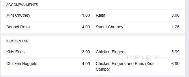Taj Grill and Bar - Grande Prairie, AB menu_pic