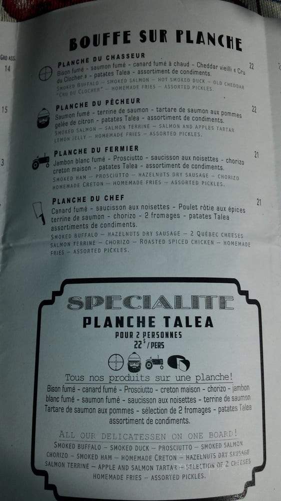 Talea - Quebec City, QC menu_pic