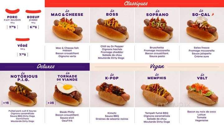 Dirty Dogs - Montreal, QC menu_pic