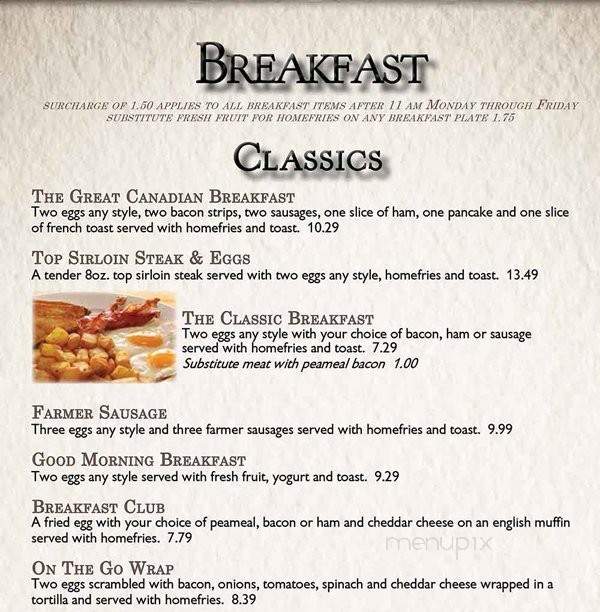 The Oak Grill - London, ON menu_pic