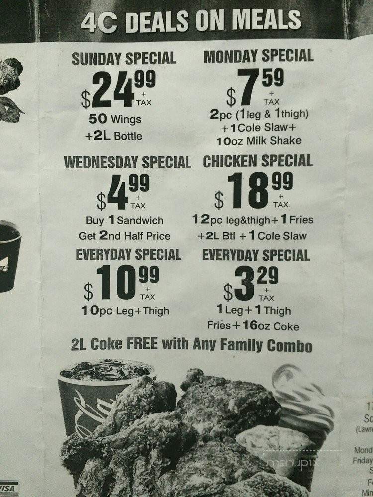 4C Broast Chicken - Toronto, ON menu_pic