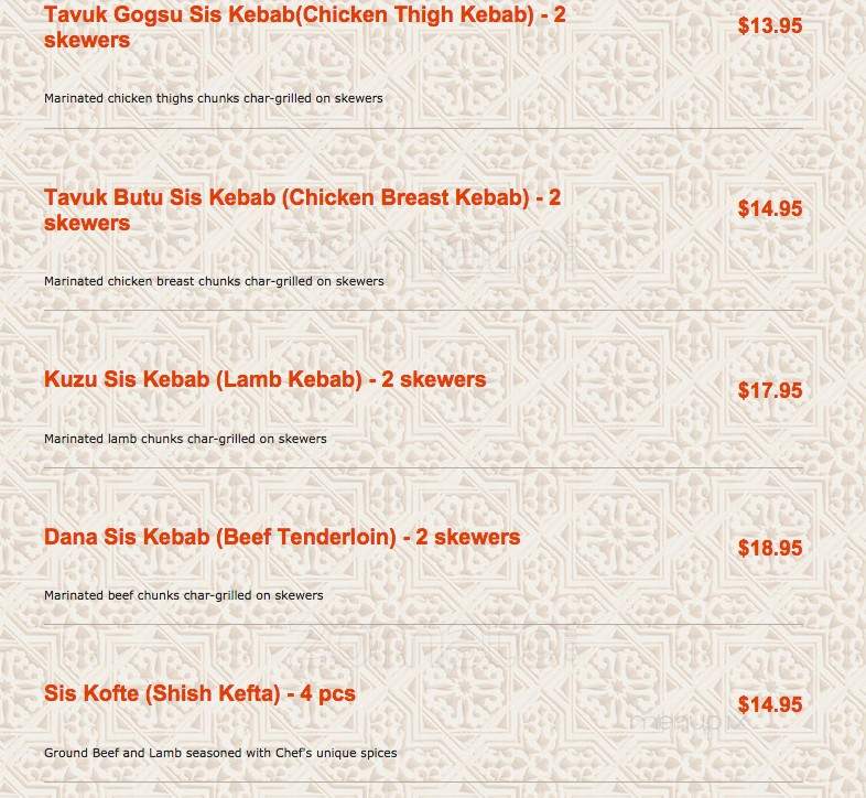 Taste of Istanbul Grill - Vaughan, ON menu_pic