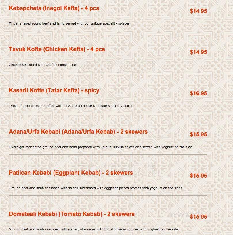 Taste of Istanbul Grill - Vaughan, ON menu_pic