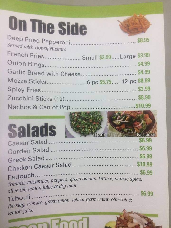 Panada Pizza - Dartmouth, NS menu_pic