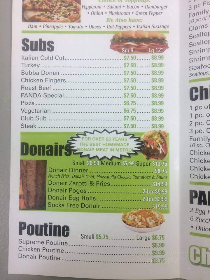 Panada Pizza - Dartmouth, NS menu_pic